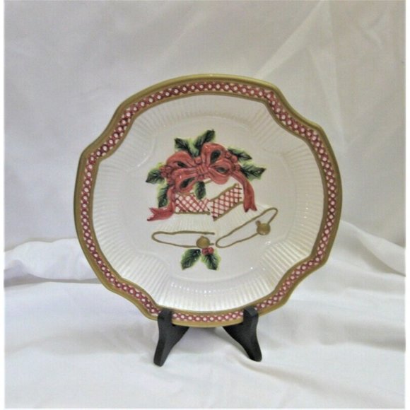 Fitz and Floyd Essentials Holiday Bells Canape or Cookie Plate - Picture 2 of 7